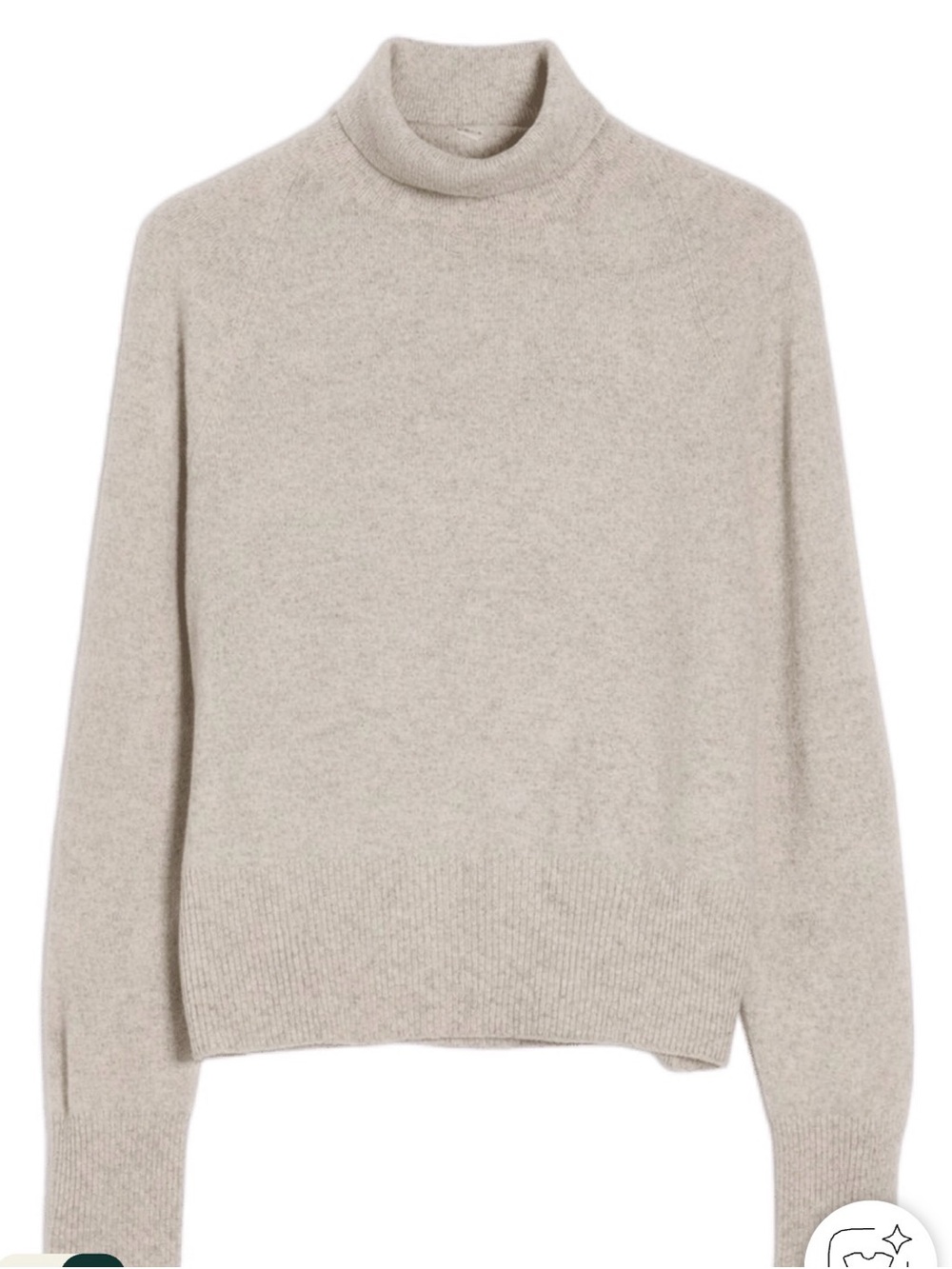 Vince cashmere Oatmeal Rib-Hem Turtleneck Sweater, Sz L